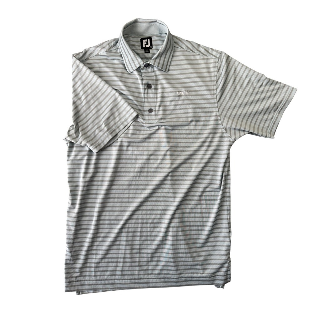 Footjoy Blue Pink Striped Golf Polo Medium M